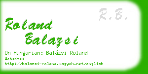roland balazsi business card